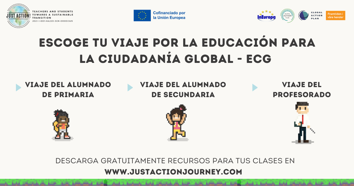¡Lanzamos la Plataforma de Aprendizaje Just Action! para todo el profesorado de primaria y secundaria que quiera profundizar en temas de Ciudadanía Global con sus alumnos/as!